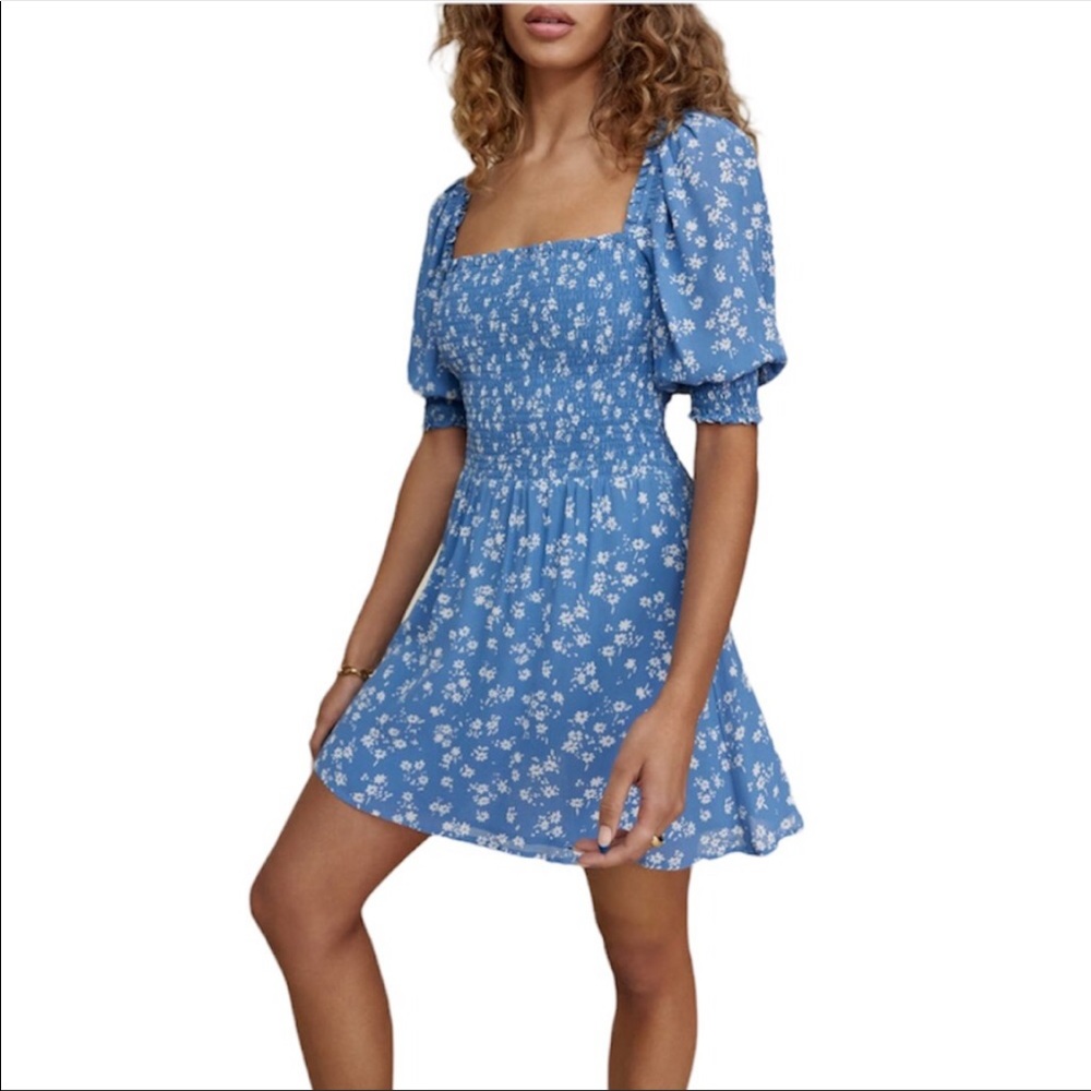 Reformation Blue Elle Mini Dress Size 4